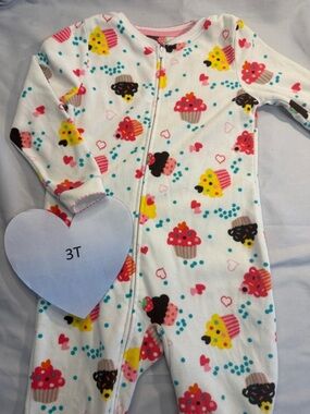 OshKosh B'gosh - Colorful Fleece Cupcake Kids Footed Sleeper/Onesie/Footie